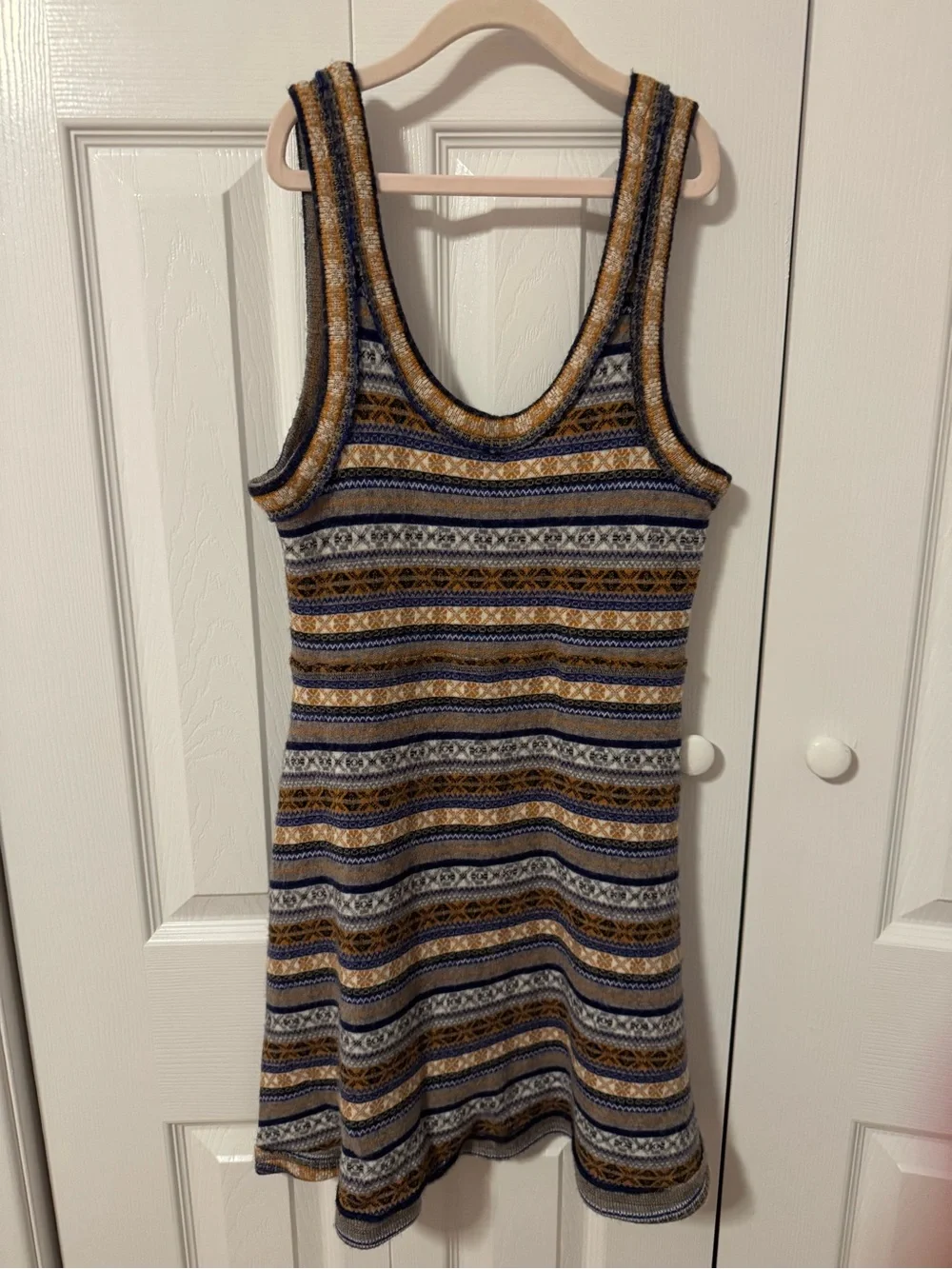 Free People Fair Isle Knit Mini Dress – Size Large